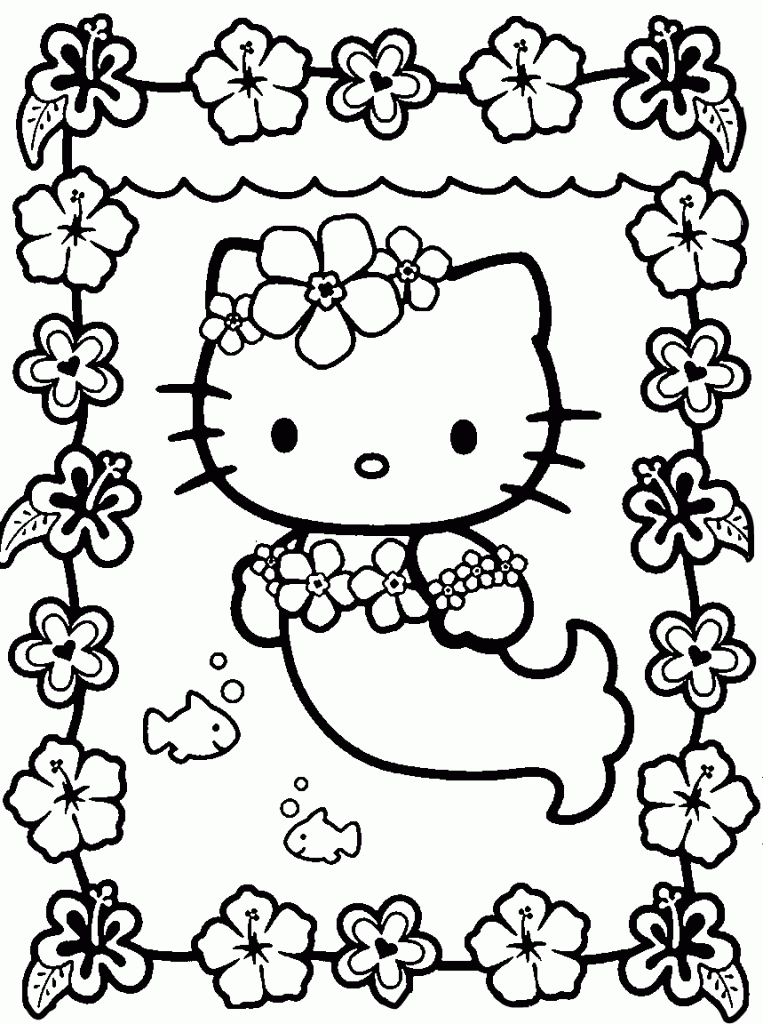 Plansa de colorat cu Hello Kitty 86 114
